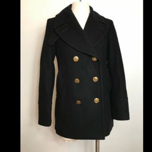 NWT COACH PEA COAT. WOOL. BLACK. SZ.4